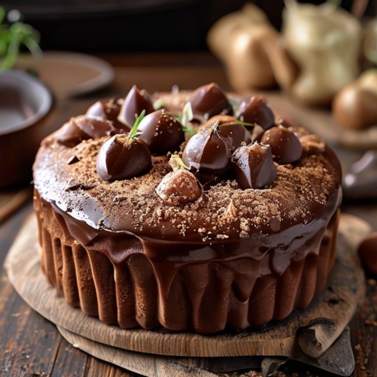Bolo de Cenoura com Cobertura de Chocolate Brilhante